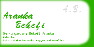 aranka bekefi business card